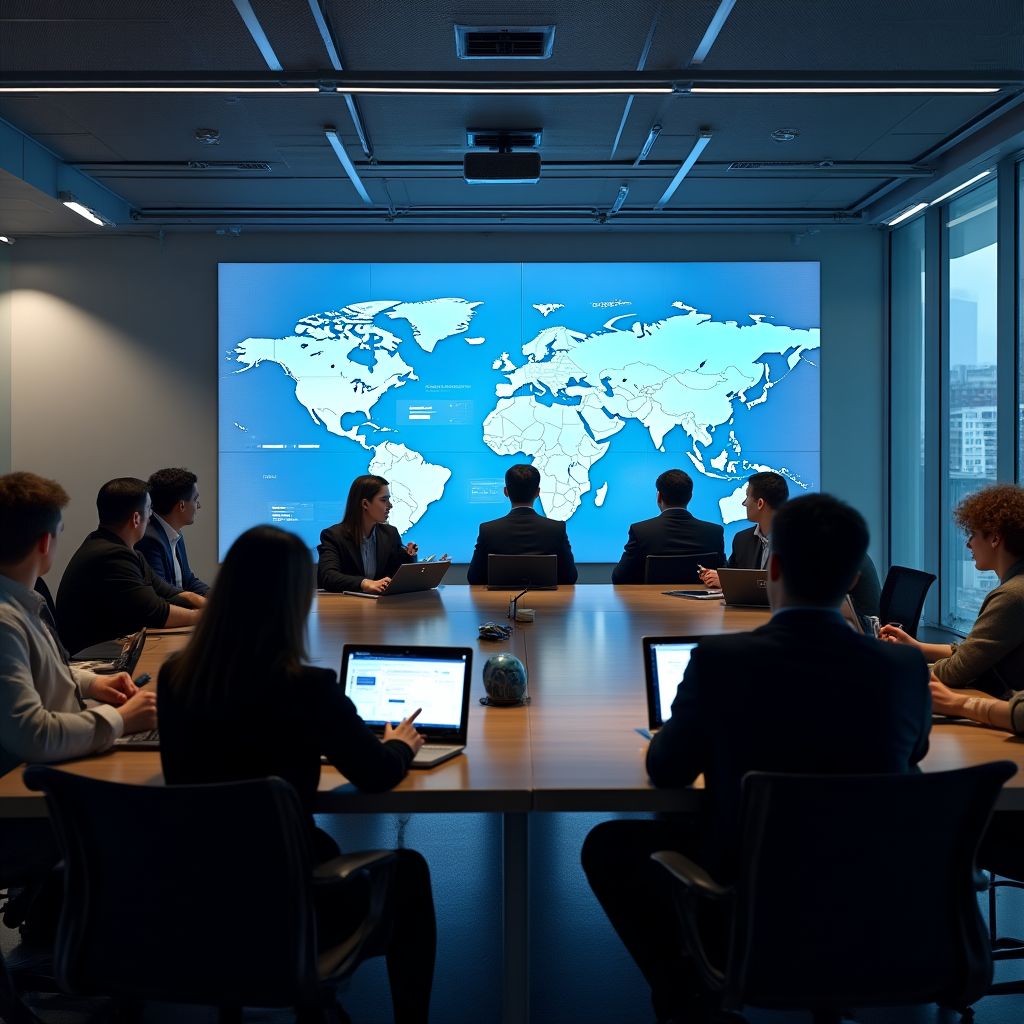 Estudiantes aprendiendo sobre inversiones en un ambiente moderno